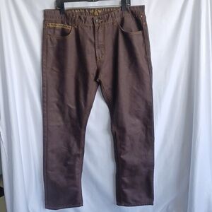 El General Limited Edition  Jeans - Brown/gold Trim, Sized 38 X 30, Like New